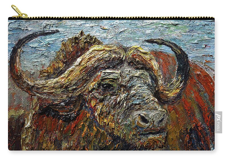 American Buffalo Hand Painted Impressionist Bison Bull Oil Painting On Canvas